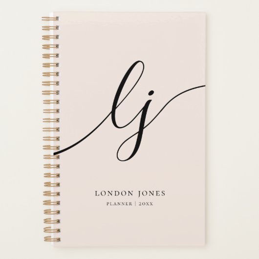 Initiales de monogramme Planificateur d'affaires N (Devant)