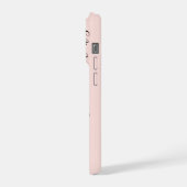 Initiales de nom de monogramme rose moderne fémini (Côté gauche)