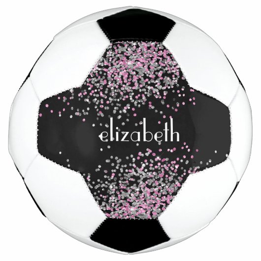Initiales de nom en monogramme Noir Rose Paillette (Devant)