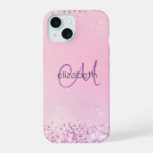 Initiales de nom en monogramme rose paillettes vio (Verso)