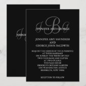 Initiales de trois monogrammes Noms des invitation (Devant / Derrière)