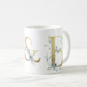 Initiales d'or, avec mug de couples de feuillage b (Devant droit)