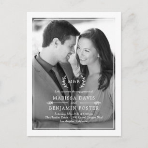 Initiales douces Wedding shower photo Invitation