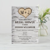 Initiales du coeur de l'arbre à bouleau invitation (Debout devant)