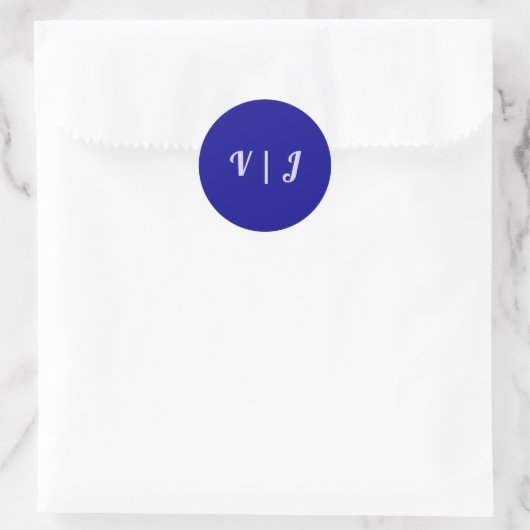 Initiales du couple sur un petit autocollant rond (Sac)