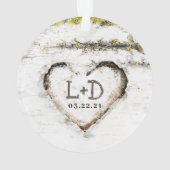 Initiales du Mariage de coeur de Birch Tree rustiq (dos)