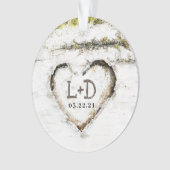 Initiales du Mariage de coeur de Birch Tree rustiq (devant)