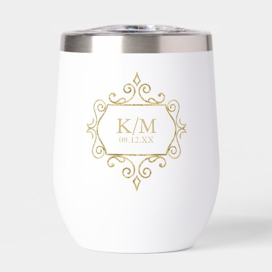 Initiales du Mariage Gold Filigree fin ID871 (Avant)