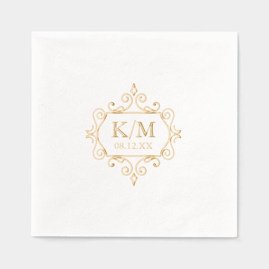 Initiales du Mariage Gold Filigree fin ID871 (Recto)