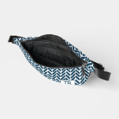 Initiales du Monogramme bleu moderne Chevron (Ouvrir)