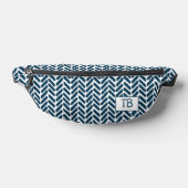 Initiales du Monogramme bleu moderne Chevron (Poser)