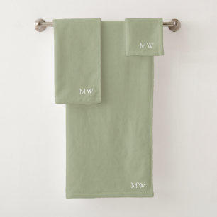 Initiales du monogramme du saumon vert Sage