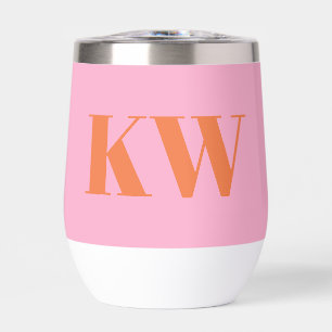 Initiales du Monogramme rose moderne personnalisée