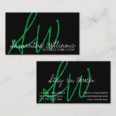 Initiales écologiques simples Cartes de visite pro (Devant / Derrière)