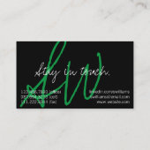 Initiales écologiques simples Cartes de visite pro (Dos)