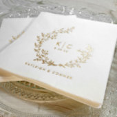Initiales Élégantes Botanique Or Mariage Chic