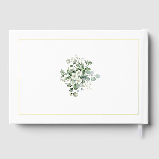 Initiales élégantes et feuille de mariage eucalypt (Verso)