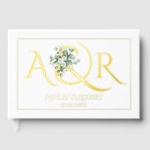 Initiales élégantes et feuille de mariage eucalypt (Recto)