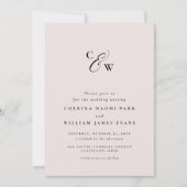 Initiales élégantes faire-part de mariage rose min (Devant)