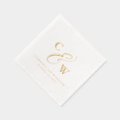 Initiales élégantes noms simples date mariage (Droite)