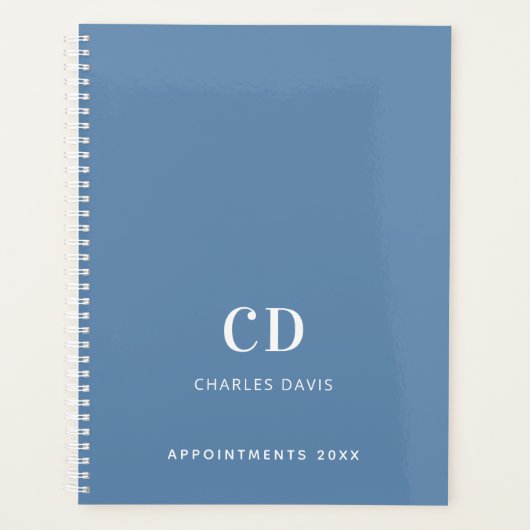 Initiales en monogramme bleu foncé 2026 (Devant)