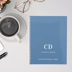 Initiales en monogramme bleu foncé 2026