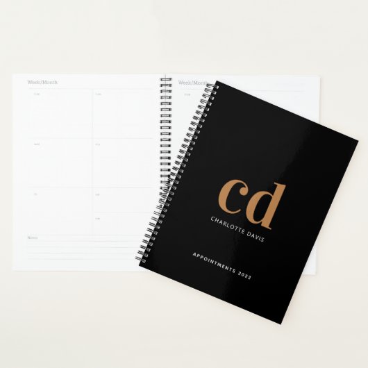 Initiales en or noir monogramme 2026 (Devant avec enveloppe)