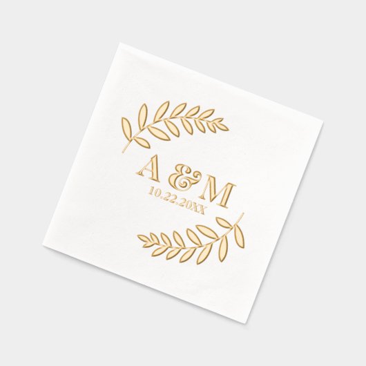 Initiales et Mariage de date du monogramme de feui (Gauche)