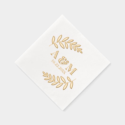 Initiales et Mariage de date du monogramme de feui (Droite)