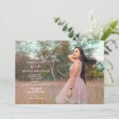 Initiales filetées Faire-part de graduation (Debout devant)