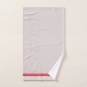 Initiales fond rose moderne rayé rouge Chic (Serviette à main)