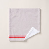 Initiales fond rose moderne rayé rouge Chic (Gant de toilette)