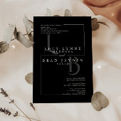 Initiales géométriques noires modernes Invitation 