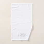 Initiales gris Élégant Monogramme Blanc (Serviette à main)