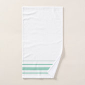 Initiales jolies bandes vertes minimalistes Blanc (Serviette à main)