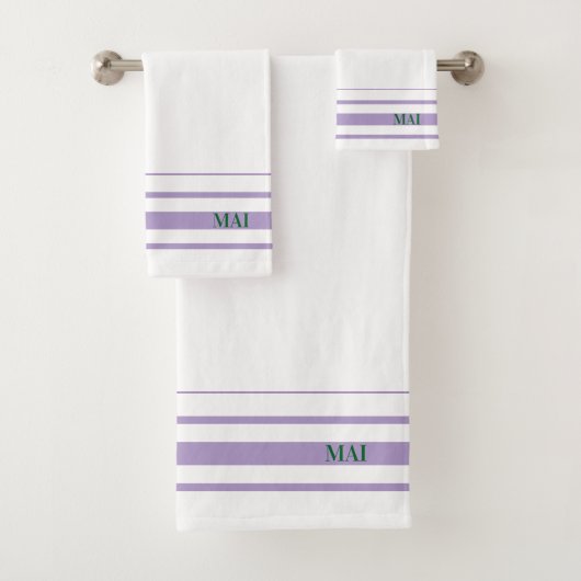 Initiales jolies rayures violettes minimalistes Bl (En situation)