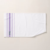 Initiales jolies rayures violettes minimalistes Bl (Serviette à main)