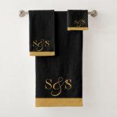Initiales mariage Monogram Gold Serif Script Noir (En situation)