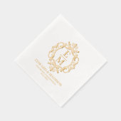 Initiales mariages et huile de crête florale Napk (Droite)