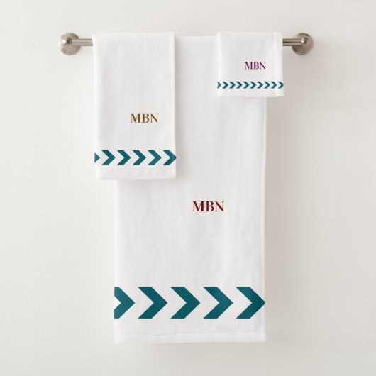 Initiales minimalistes abstraits bleus Blanc (En situation)