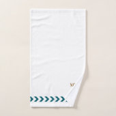 Initiales minimalistes abstraits bleus Blanc (Serviette à main)