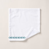 Initiales minimalistes abstraits bleus Blanc (Gant de toilette)