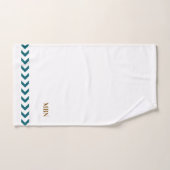 Initiales minimalistes abstraits bleus Blanc (Serviette à main)