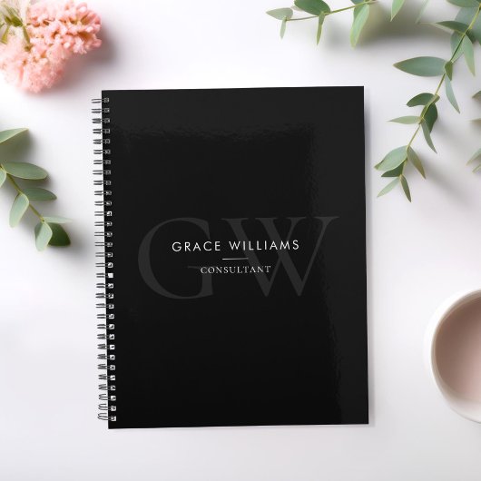 Initiales minimalistes de monogramme noir professi