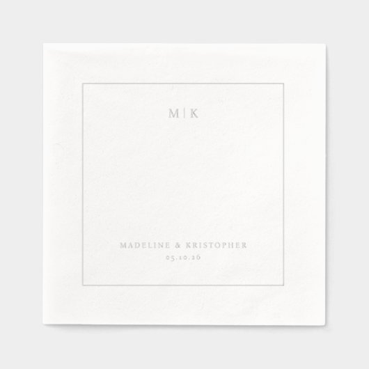 Initiales minimalistes grises élégantes (Recto)