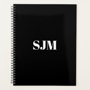Initiales minimalistes modernes en monogramme noir