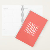 Initiales Monogramme | Blanc Sur Corail (Devant avec enveloppe)