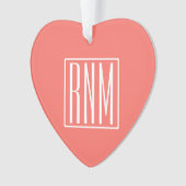 Initiales Monogramme | Blanc Sur Corail (devant)