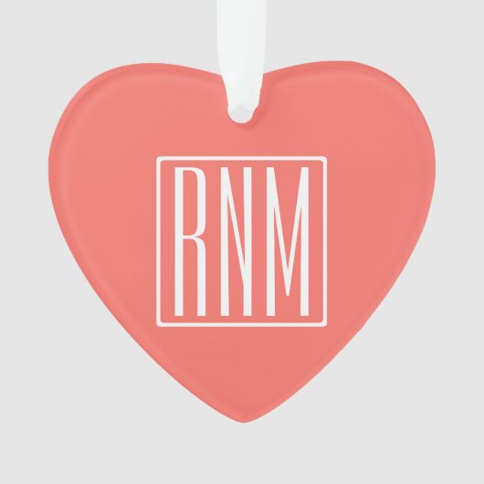 Initiales Monogramme | Blanc Sur Corail (devant)