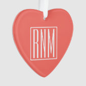 Initiales Monogramme | Blanc Sur Corail (devant)
